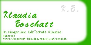 klaudia boschatt business card